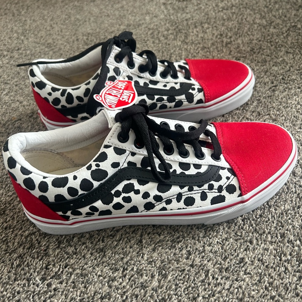 Vans Red and Black Spotted Sneakers